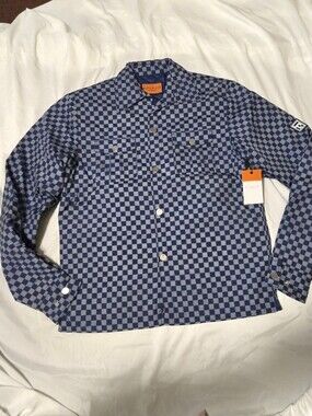 NEW! Rockridge Quilted Jacket In Blue Checker Pattern Size Medium